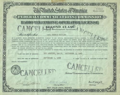 Cancelled FCC License